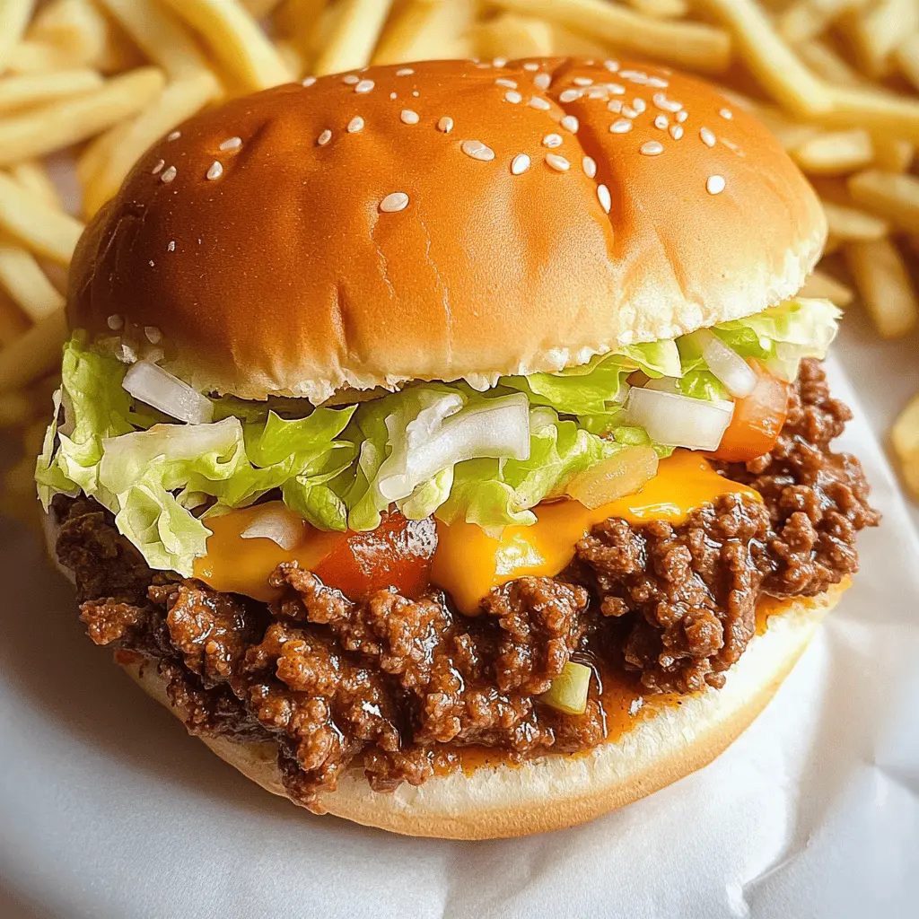 Need a quick and tasty dinner idea? Try these Big Mac Sloppy Joes! Packed with all the classic flavors of a Big Mac – juicy beef, tangy special sauce, crisp lettuce, and melty cheese – these sandwiches are sure to be a hit with the whole family. Perfect for weeknight meals or game day gatherings. Save this recipe for a delicious twist on a classic!