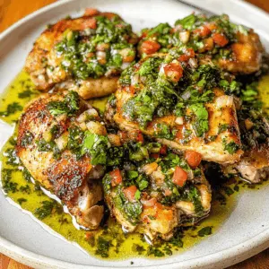 Juicy chicken thighs marinated in a vibrant chimichurri sauce make for a mouthwatering dish everyone will love. This recipe is perfect for summer barbecues or easy weeknight dinners. Packed with fresh herbs and zesty flavors, it’s sure to impress. Save this pin for your next cookout and enjoy the deliciousness!