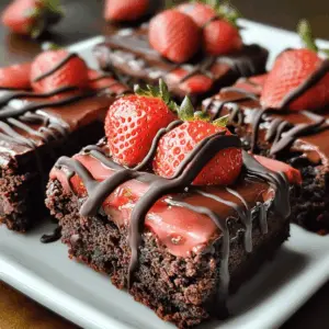 These Chocolate Covered Strawberry Brownies are a delightful treat combining rich chocolate brownies topped with fresh strawberries and luscious chocolate ganache. The perfect dessert for date nights or special celebrations, these brownies are sure to impress! Save this easy recipe to satisfy your chocolate cravings anytime!