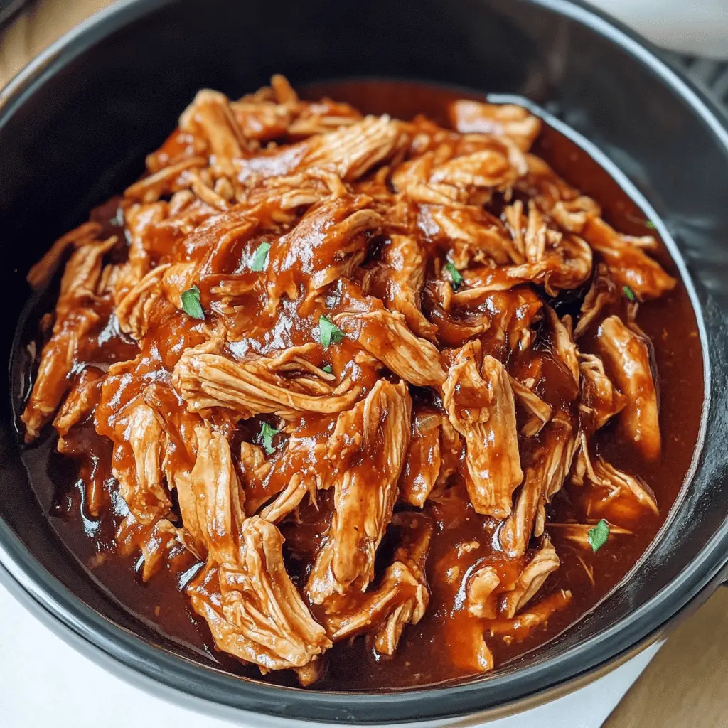 Get ready for a delightful meal with this easy Crock Pot BBQ Chicken! Tender, shredded chicken cooked in a tangy barbecue sauce makes for a perfect weeknight dinner. Ideal for sandwiches, tacos, or served over rice. Save this recipe for a hassle-free and delicious option to impress your family or guests!