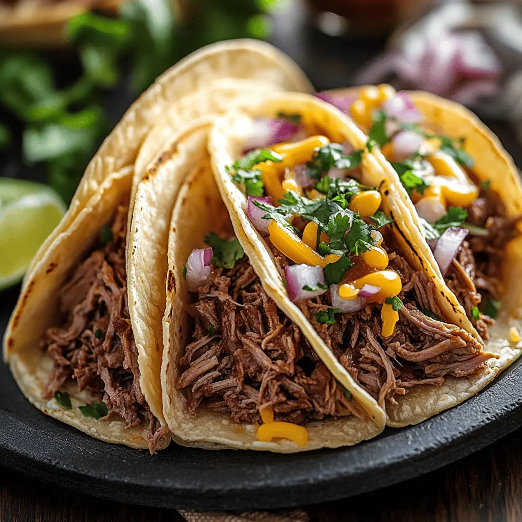 Get ready for a fiesta with these Crock Pot Mexican Shredded Beef Tacos! This recipe features tender, flavorful beef seasoned with classic spices that simmer to perfection. Perfect for Taco Tuesday or any family gathering, these tacos are a crowd-pleaser. Save this pin to your collection so you can whip up these delicious tacos anytime you want a simple, satisfying meal!