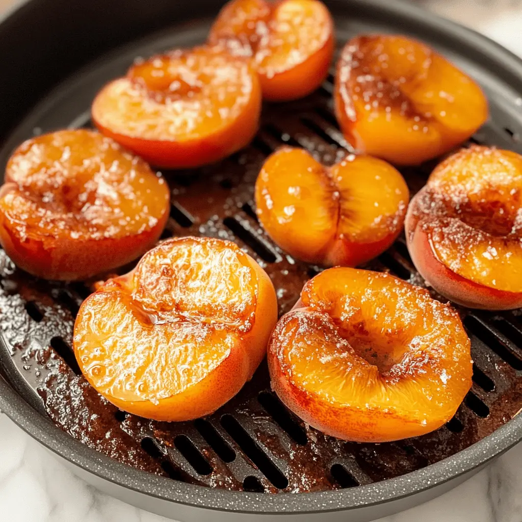 Taste the summer sweetness with these Easy Air Fryer Peaches! Perfectly caramelized and bursting with flavor, this recipe highlights juicy peaches paired with a sprinkle of cinnamon. Ideal for a quick dessert or a delightful breakfast topping, save this pin for your next warm-weather treat! Enjoy them warm with ice cream or yogurt!