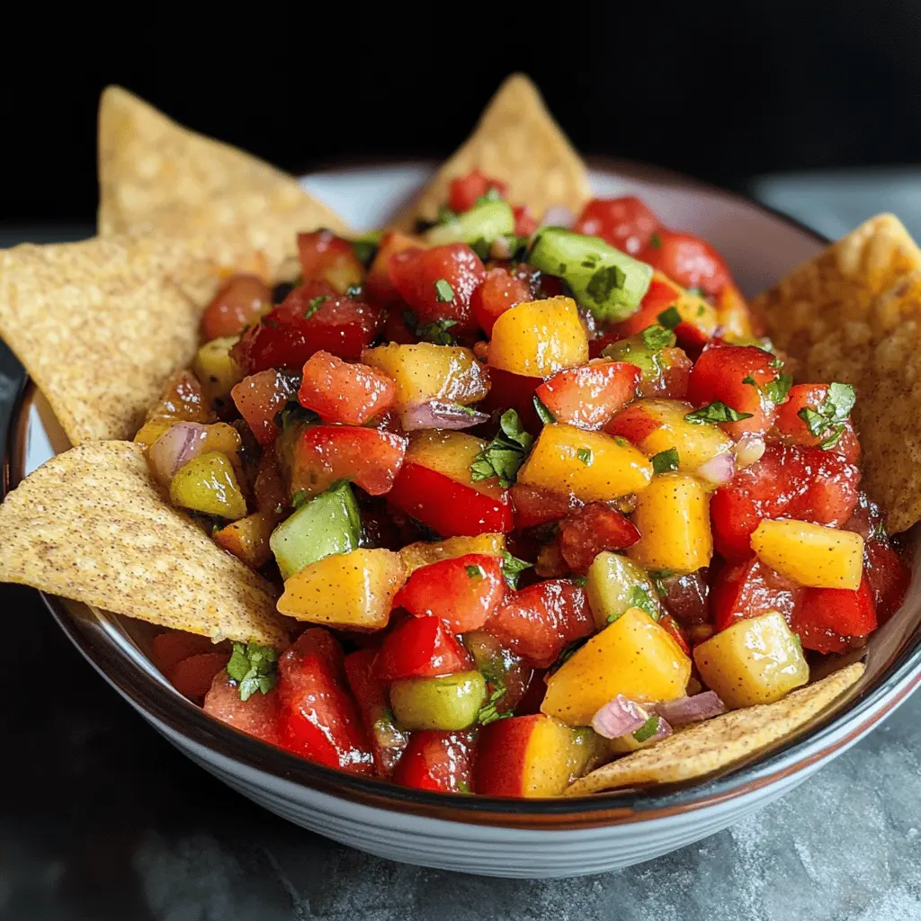 Looking for a refreshing treat? This vibrant fruit salsa paired with crispy cinnamon chips is perfect for any gathering! Bursting with flavors of juicy fruits and a delightful crunch, it’s an easy and delicious snack. Save this recipe for your next party or picnic and impress your guests with this colorful and tasty dish!