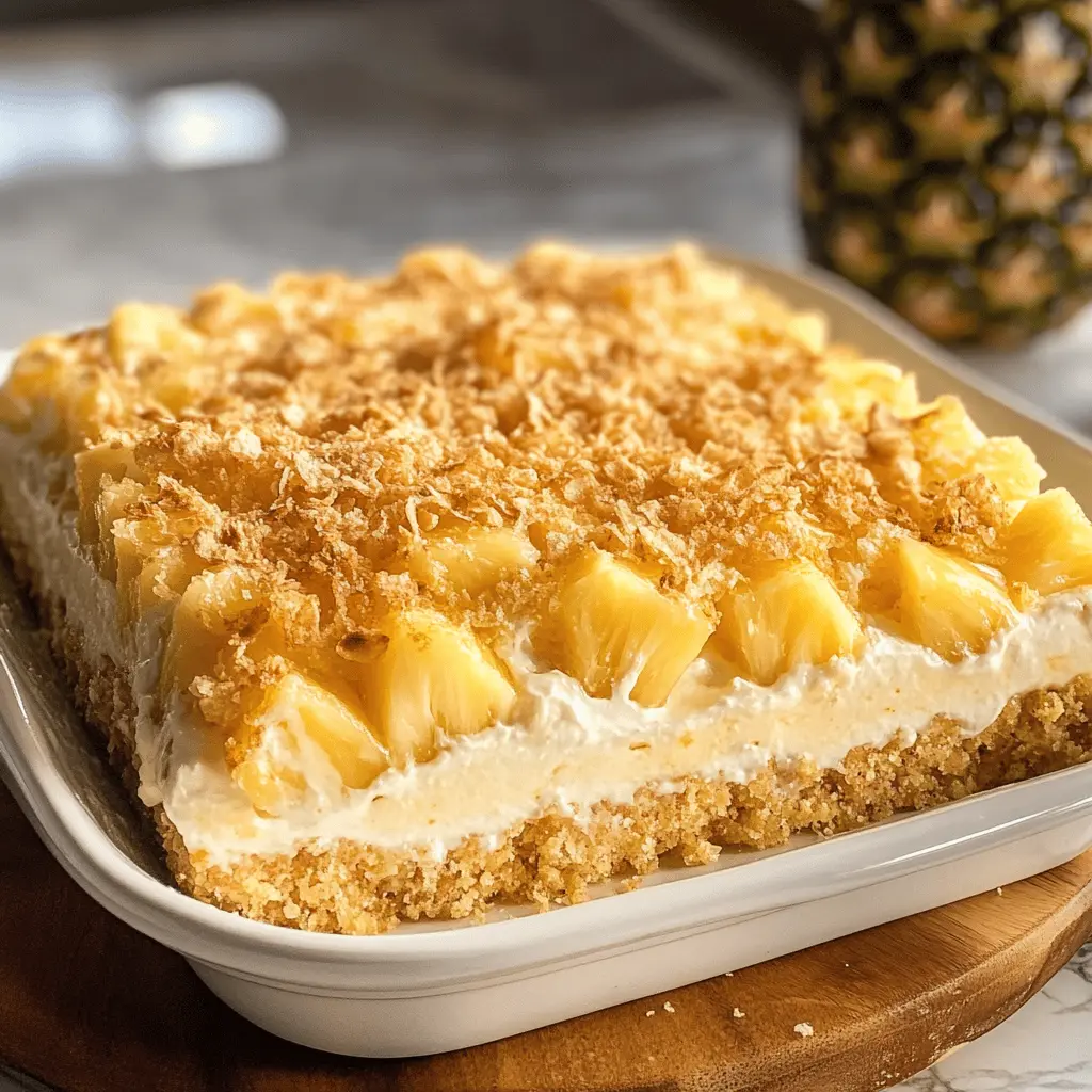 Looking for a sweet and simple dessert? Grandma's Pineapple Dream is a delightful treat that combines creamy goodness with juicy pineapple! This no-bake recipe features fluffy layers of pineapple, cream cheese, and whipped topping, making it perfect for picnics or family gatherings. Don't forget to save this cherished recipe for your next celebration!