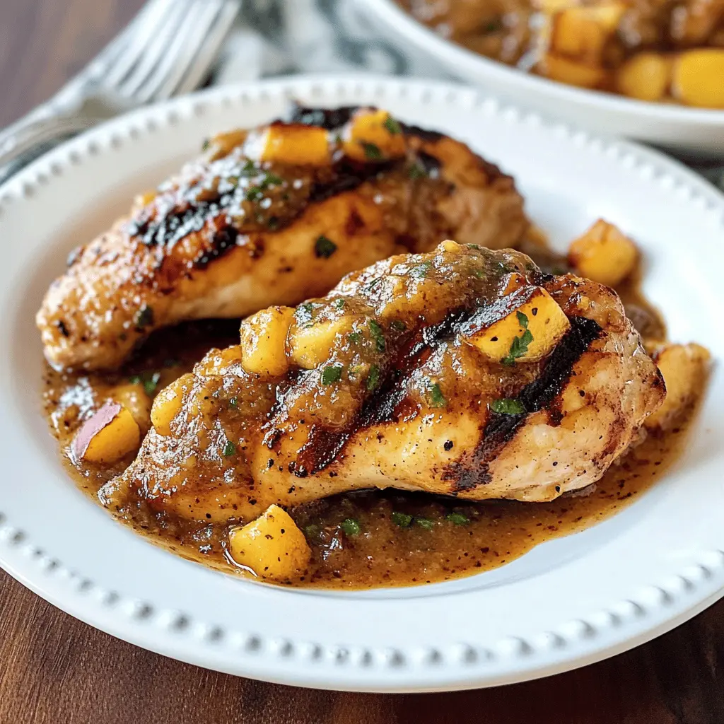 Fire up your grill for this delicious Grilled Chicken with Peach Chipotle Sauce! The perfect balance of sweet and smoky, this dish features juicy chicken breast coated in a mouthwatering sauce made from ripe peaches and zesty chipotle. Perfect for summer barbecues or a family dinner! Save this easy recipe to impress your guests at your next cookout!