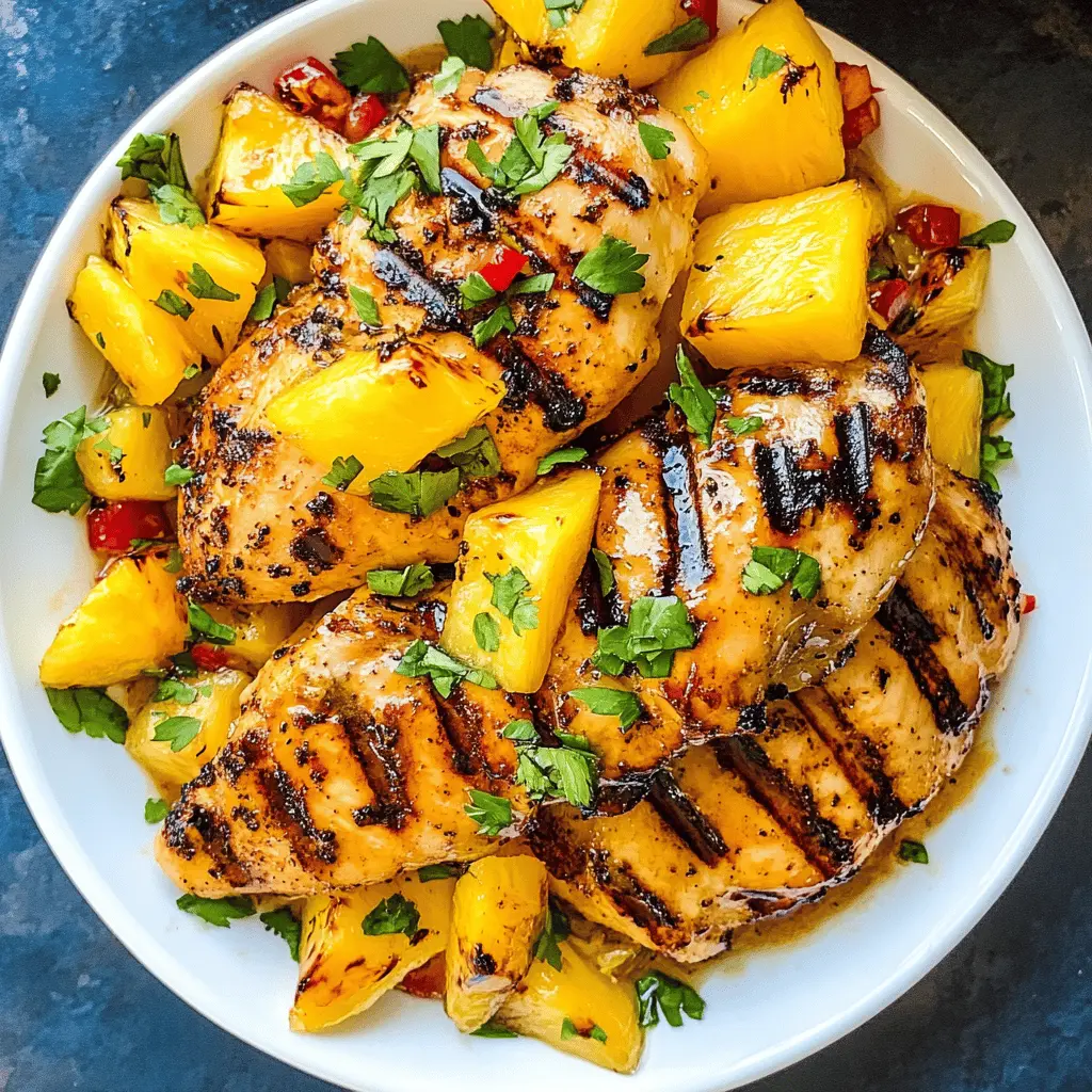 Get ready to enjoy a tropical twist with this Grilled Mango Pineapple Chicken recipe! Juicy chicken is paired with sweet mango and zesty pineapple for a dish bursting with flavor. Perfect for summer barbecues or an easy weeknight dinner. Save this delicious recipe to wow your family and friends at your next gathering!