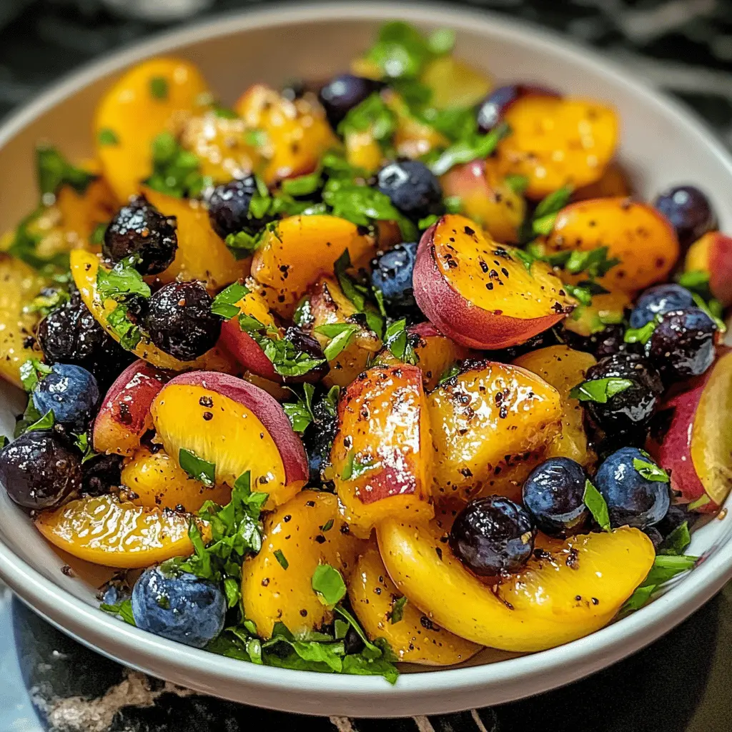 This Grilled Peach Blueberry Salad is a delightful mix of juicy grilled peaches and fresh blueberries, making it the perfect summer dish! Bursting with flavors and colors, it’s a healthy option for picnics or backyard barbecues. Save this recipe for your next gathering and impress your friends with this vibrant and refreshing salad!