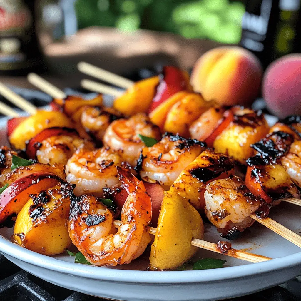 Fire up the grill for these delightful Grilled Shrimp and Peach Kabobs! Juicy shrimp paired with sweet, caramelized peaches make for a refreshing summer dish. Perfect for family gatherings, beach parties, or a simple weeknight dinner, these kabobs are not just tasty but also a crowd-pleaser. Save this recipe for a deliciously unique twist on grilling!