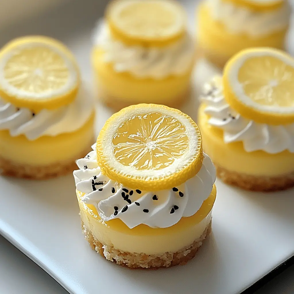 Treat yourself to these delightful Mini Lemon Cheesecakes! Creamy, tart, and oh-so-refreshing, these bite-sized desserts are perfect for any occasion. With a buttery crust and a zesty lemon filling, they bring sunshine to your table. Save this recipe now for your next gathering or sweet indulgence at home!
