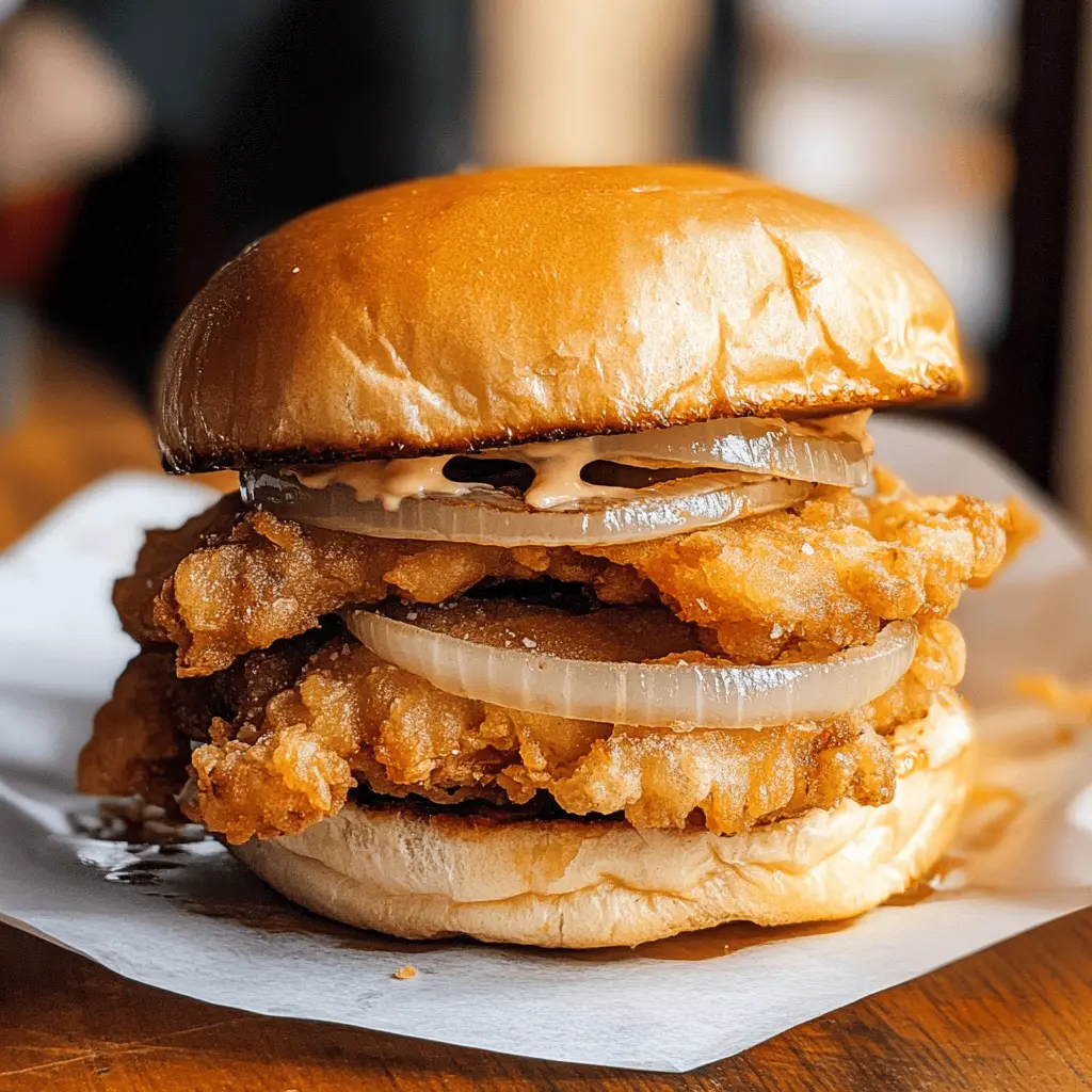 Satisfy your burger cravings with these Oklahoma Fried Onion Burgers! Juicy beef patties topped with crispy, caramelized onions create a deliciously smoky flavor. Perfect for backyard BBQs or a casual dinner night. Save this recipe and elevate your burger game! Your taste buds will thank you!