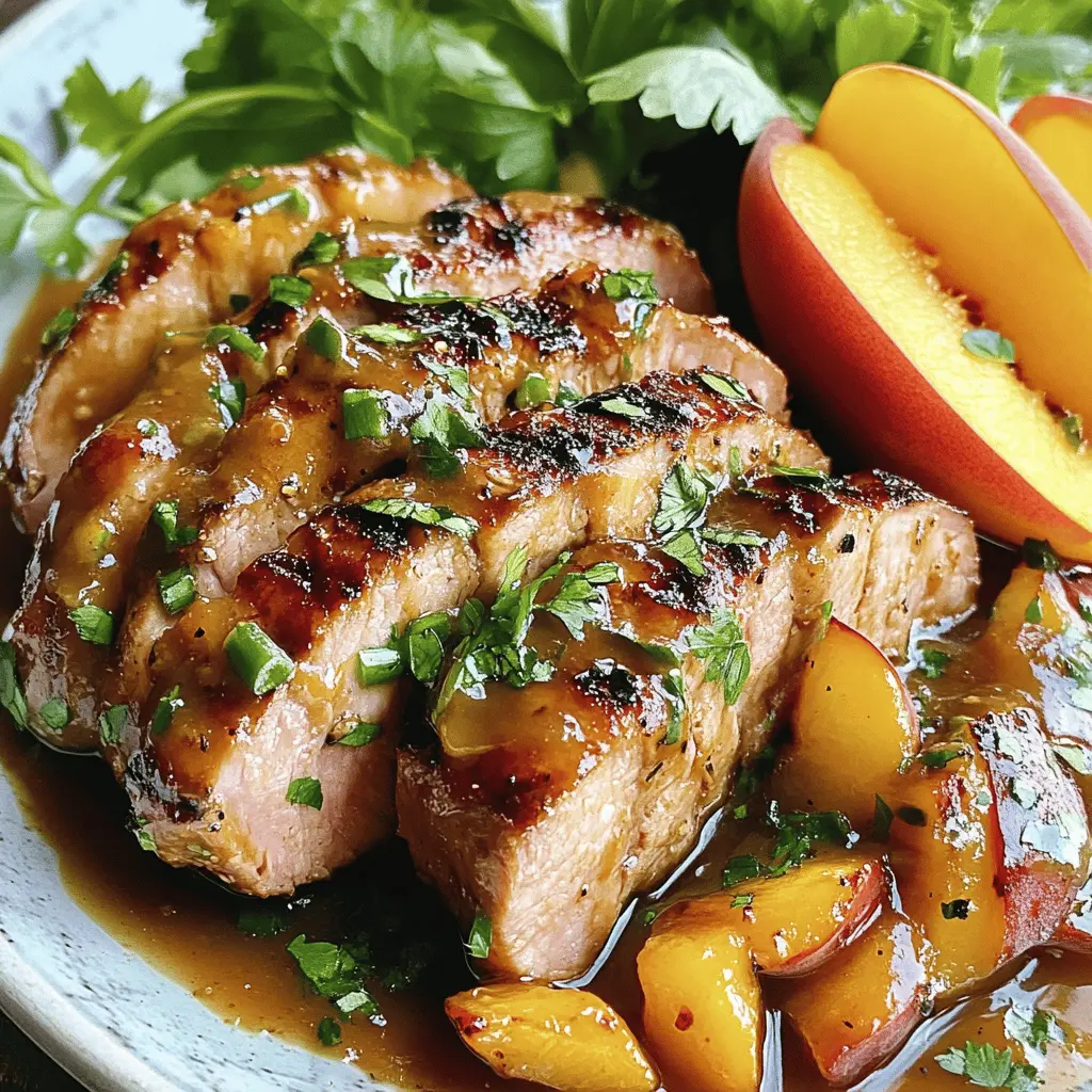 Bring summer to your dinner table with this Peach Grilled Pork Tenderloin! Juicy pork marinated in a peach glaze will have everyone asking for seconds. Perfect for family gatherings or weekend BBQs, this dish combines sweet and savory flavors for a delightful meal. Save it now for your next cookout; it's sure to impress!