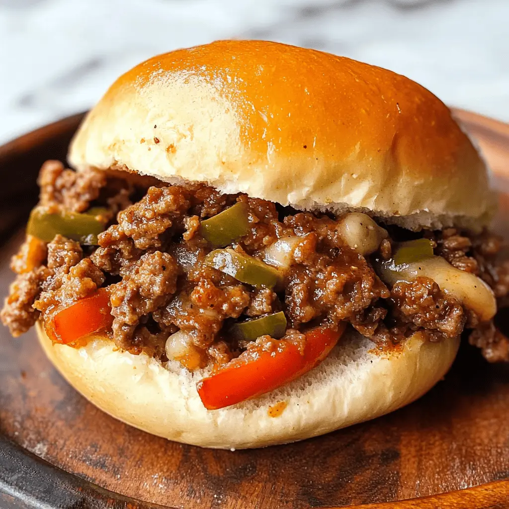Looking for a fun twist on a classic? These Philly Cheesesteak Sloppy Joes bring all the rich flavors of a cheesesteak into a family-friendly, easy-to-make meal. With tender beef, gooey cheese, and vibrant peppers, this dish is perfect for busy weeknights or game day gatherings. Save this recipe for a hearty dinner that everyone will love!