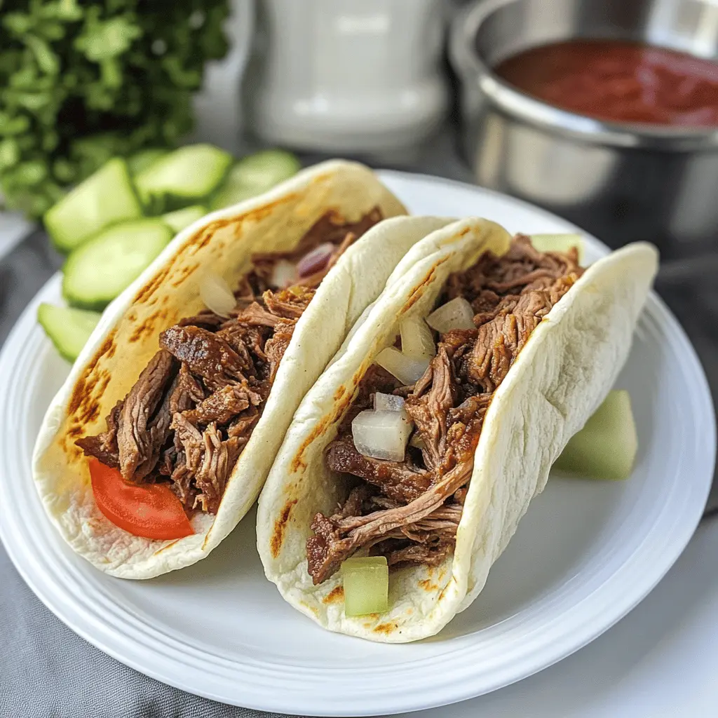 Savor the rich flavors of Slow Cooker Beef Gyros, featuring tender beef simmered with aromatic spices. This easy-to-make recipe delivers classic Greek taste right at home. Perfect for busy weeknights, gatherings, or a cozy family dinner. Save this pin for a delicious meal your loved ones will enjoy!