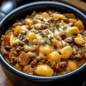 Warm up with this hearty Slow Cooker Cowboy Casserole, packed with ground beef, beans, and flavorful spices. Perfect for busy nights, this one-pot dish makes dinner so easy! It's comforting, filling, and sure to please the whole family. Save this recipe to impress your friends at your next gathering or cozy family dinner!