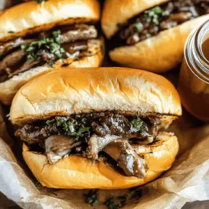 Get ready for a deliciously easy dinner with these Slow Cooker French Dip Sandwiches! Tender beef simmered in savory broth, served on crusty rolls and topped with melty cheese. Perfect for busy nights or game day snacks. Save this recipe now and treat your family to a meal they'll love!
