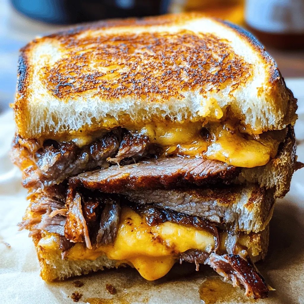 Get ready for a grilled cheese like no other! This Smoked Brisket Grilled Cheese combines tender, smoky brisket with melty cheese all between perfectly toasted bread. Perfect for a cozy dinner or game day feast, save this recipe now to impress your family and friends with a delightfully unique twist on a classic favorite!