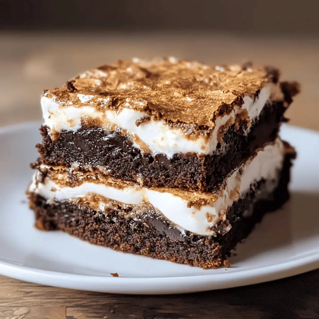 Get ready for a delicious treat with these S'mores Brownies topped with a fluffy Vanilla Bean Marshmallow! Rich, fudgy brownies meet the classic s'mores flavors, creating a dessert that everyone will love. Perfect for BBQs or family gatherings, save this recipe to enjoy this tasty twist on a campfire favorite anytime!