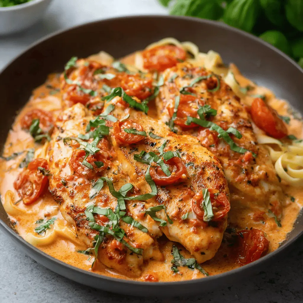 Easy Slow Cooker Creamy Tomato Basil Chicken