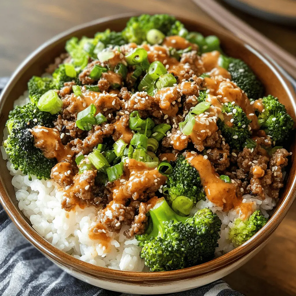 Easy Teriyaki Ground Beef and Broccoli with Yum Yum Sauce