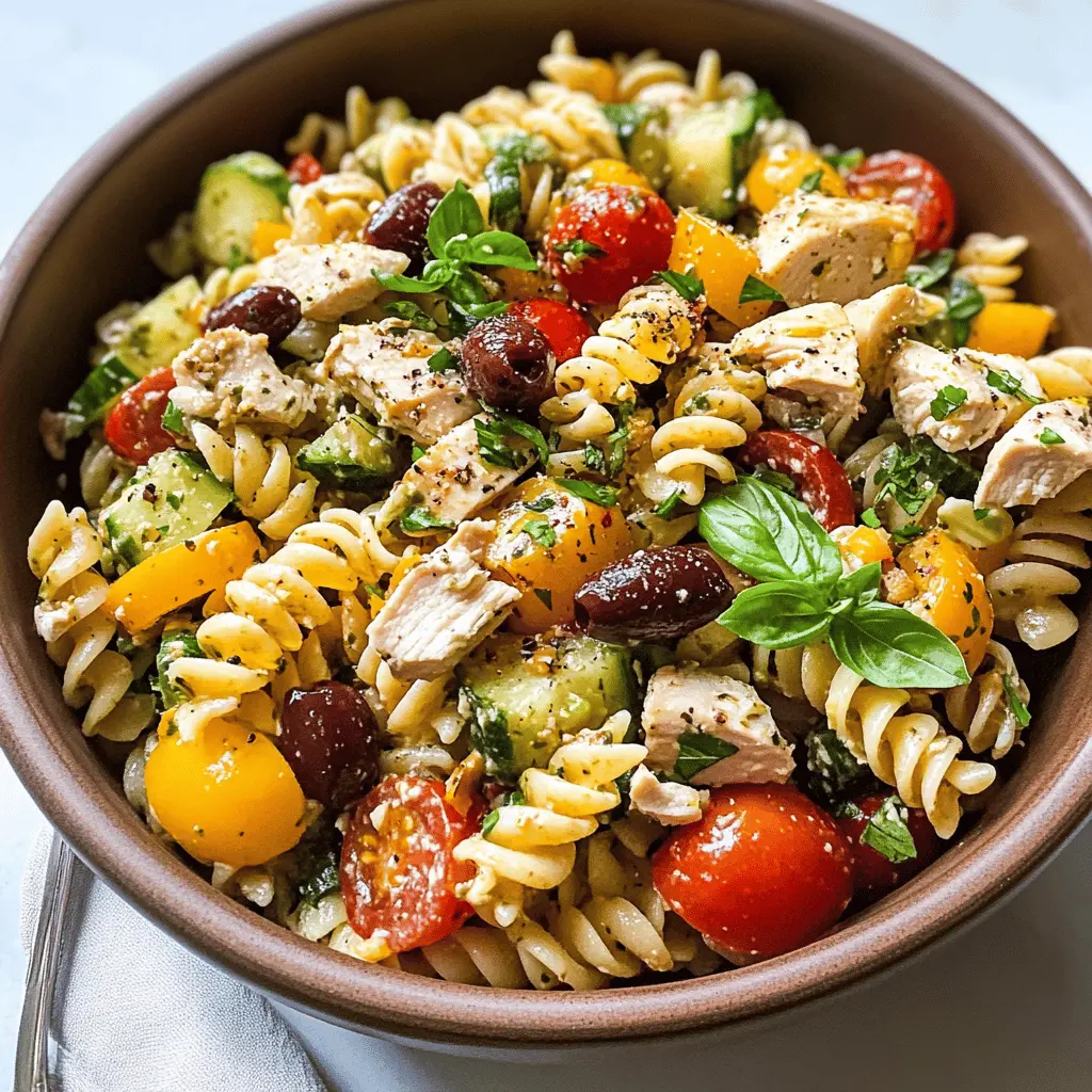 Easy Mediterranean Chicken Pasta Salad Recipe