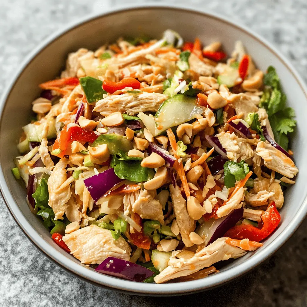 Easy Thai Chicken Salad with Creamy Peanut Dressing