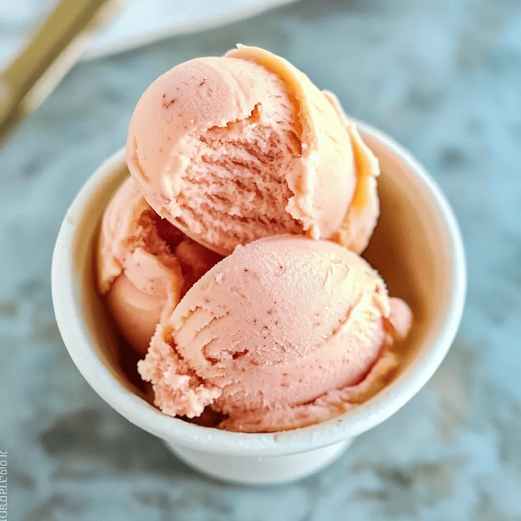 Easy 2-Ingredient No Churn Peach Sherbet Recipe