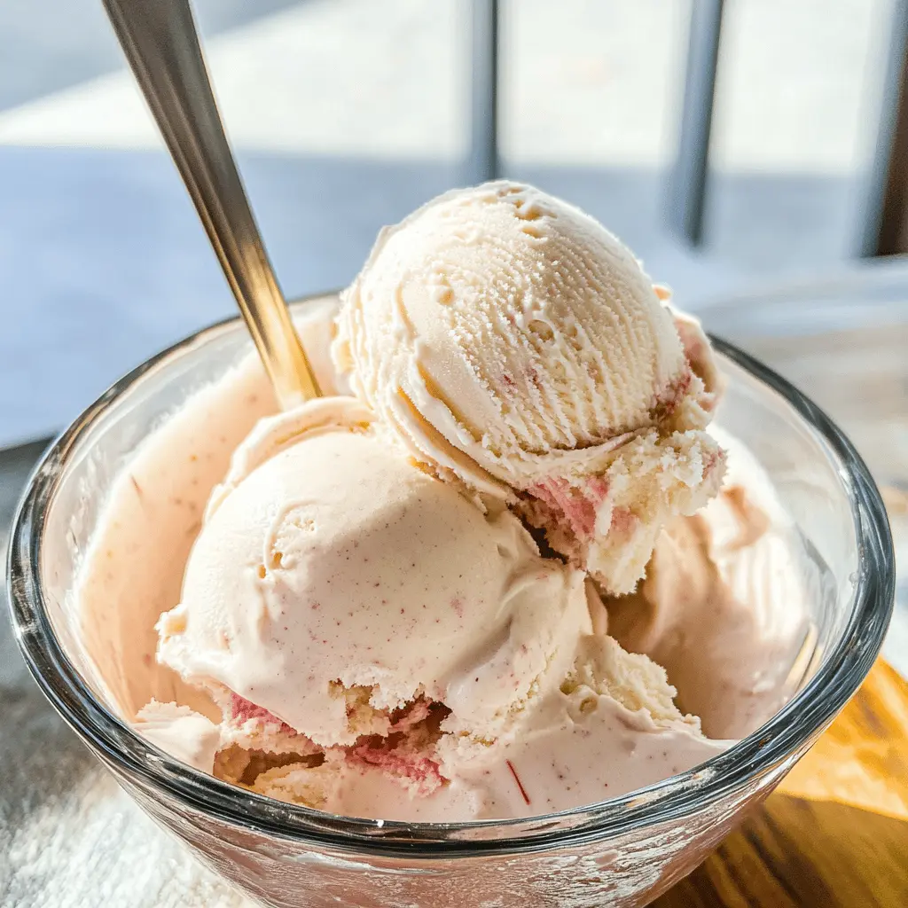 Easy Homemade Rhubarb Ice Cream Recipe