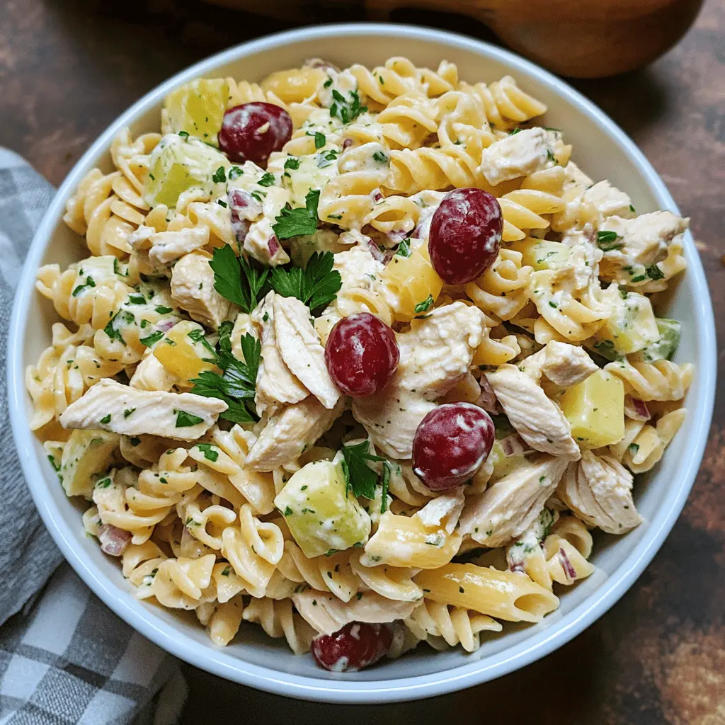 Easy Waldorf Chicken Pasta Salad Recipe