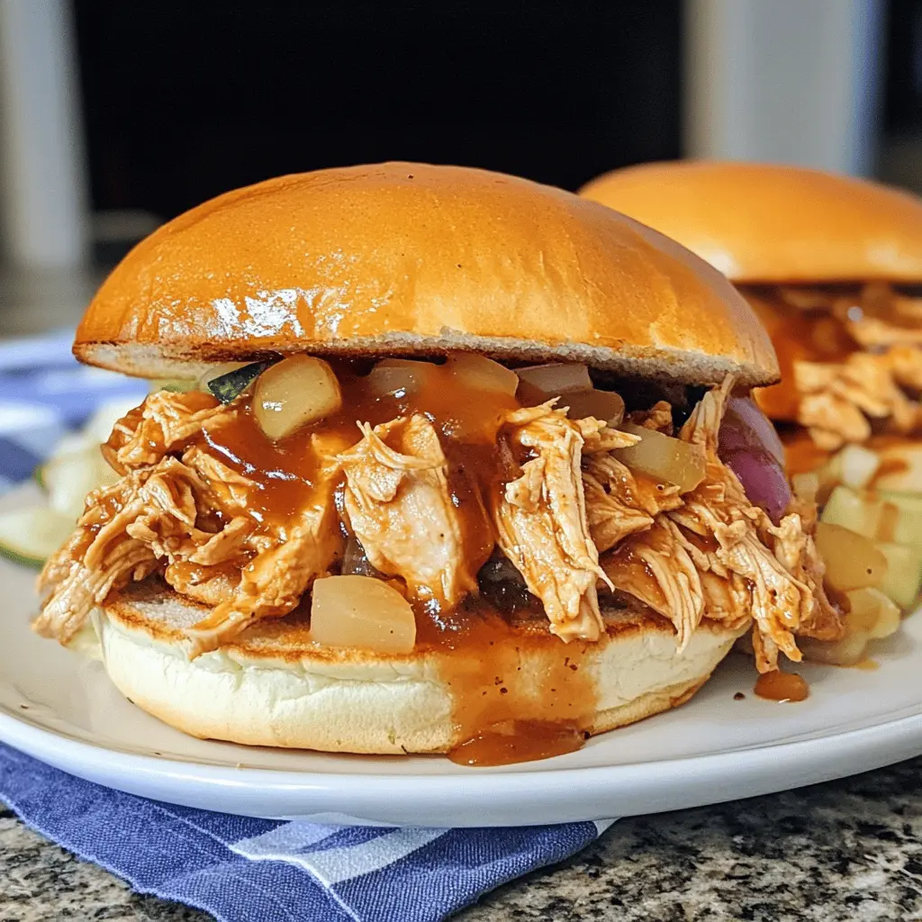 Easy Crock Pot Hawaiian Chicken Sandwiches Recipe