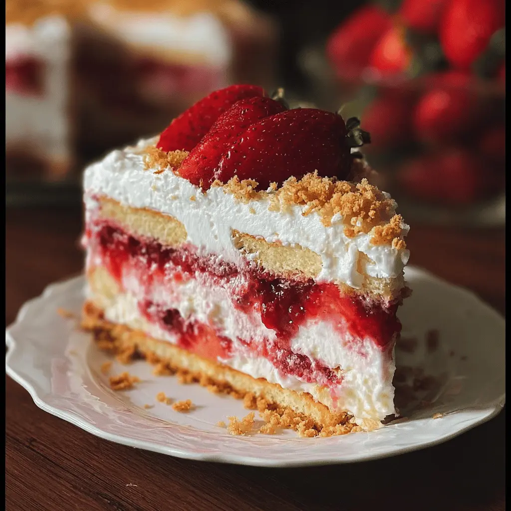 Fresh Strawberry Yum Yum Dessert Recipe