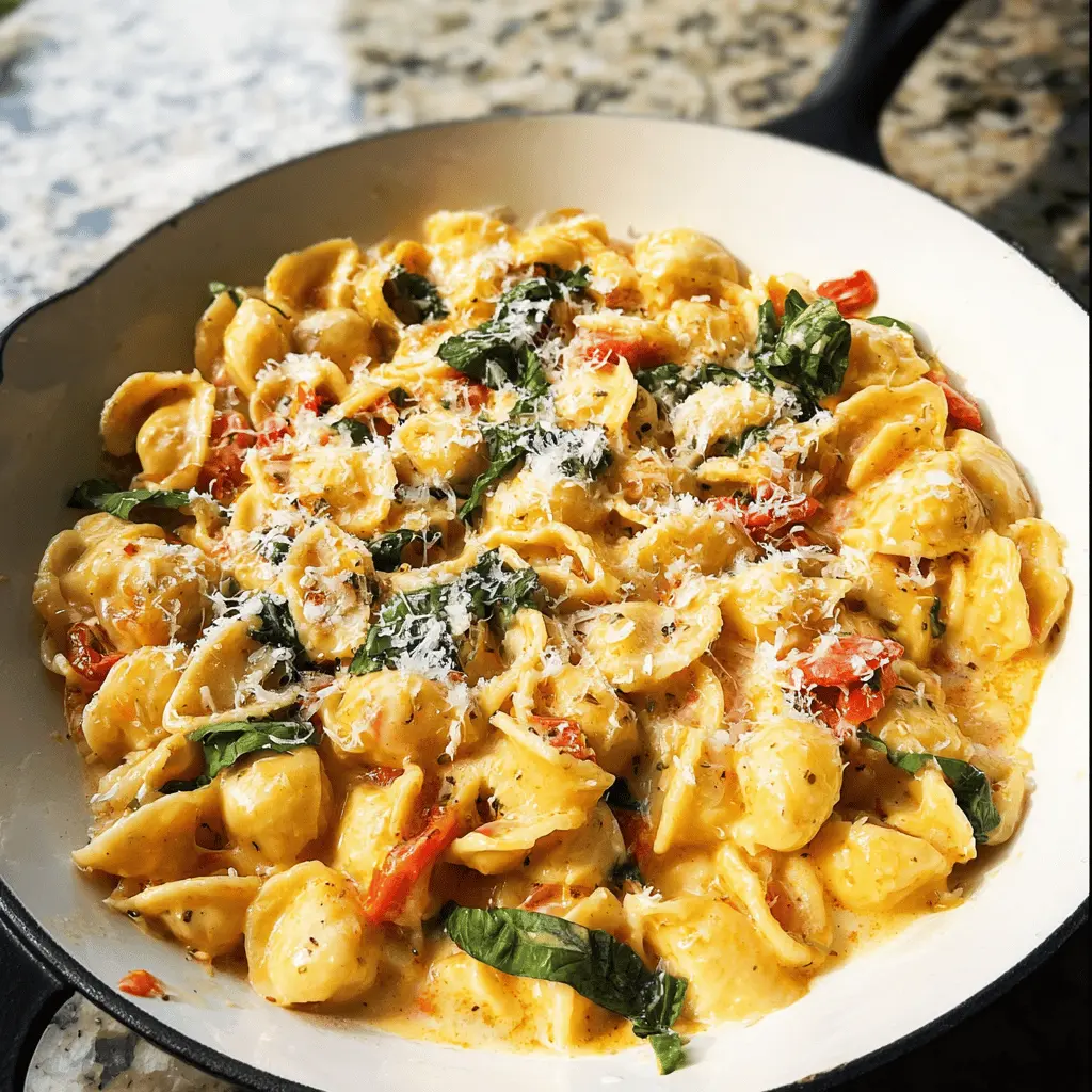 Easy Creamy Basil Tomato Pasta Recipe