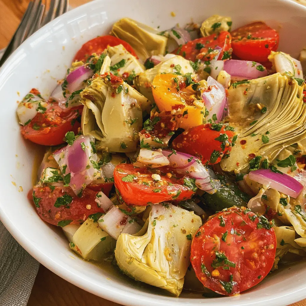 Easy Tuscan Artichoke Tomato Salad Recipe