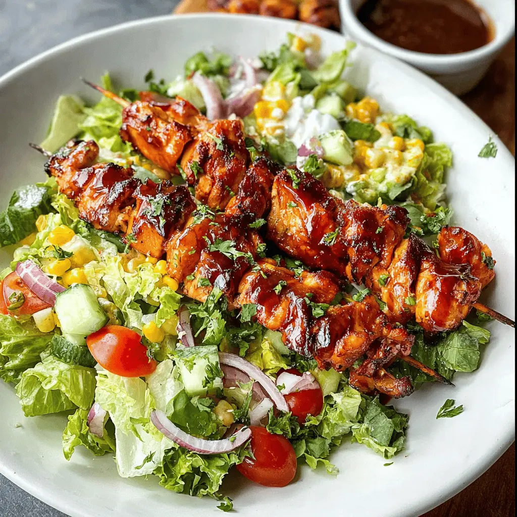 Easy BBQ Chicken Skewer Salad Recipe
