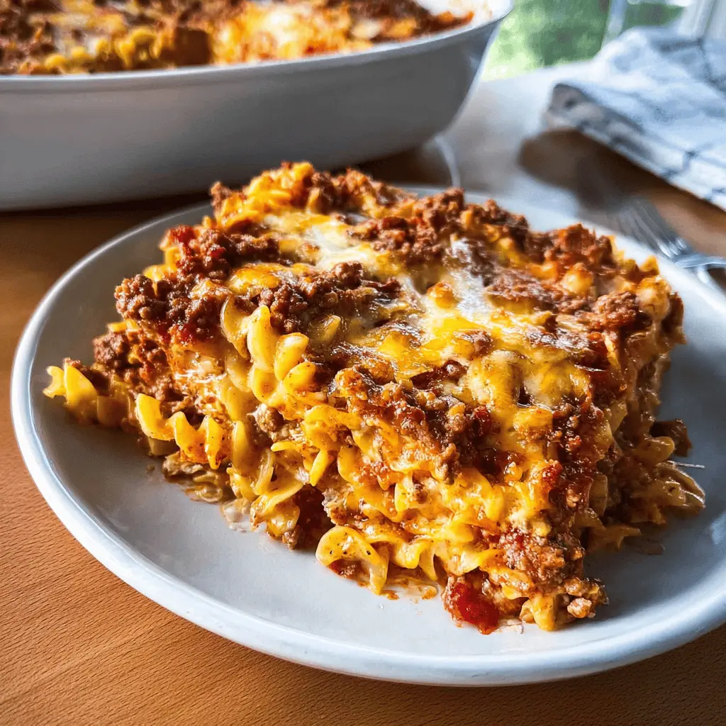 Easy Cheesy Hamburger Casserole Recipe