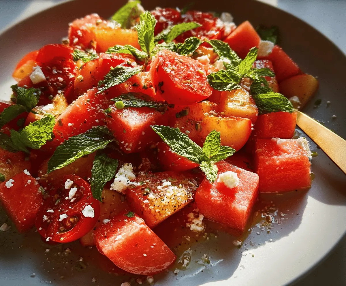 Easy Peach Watermelon Salad Recipe for Summer