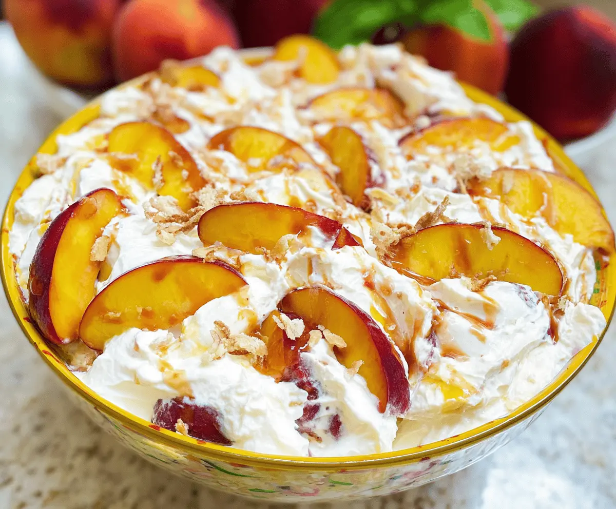 Easy Peach Cheesecake Salad Recipe