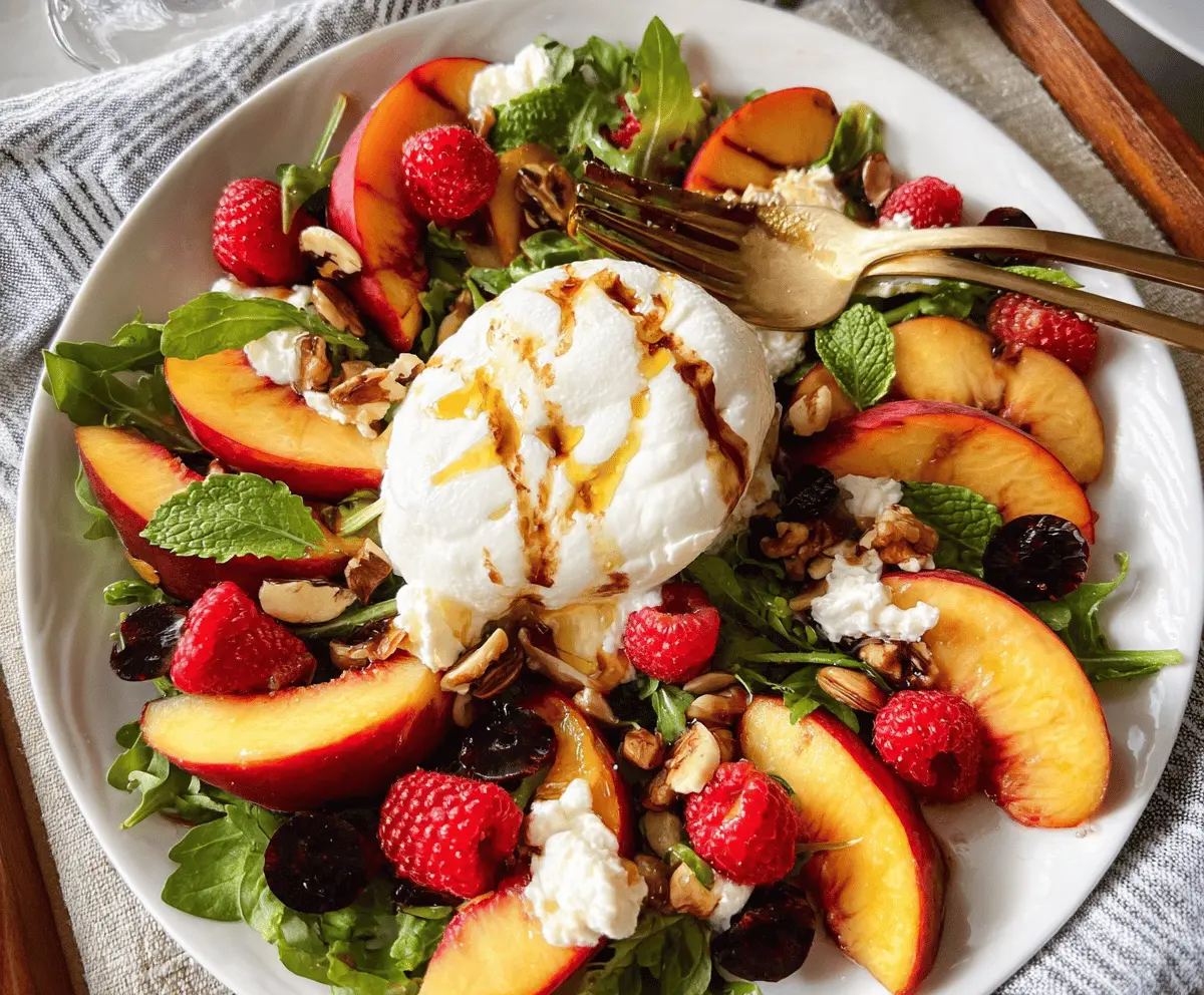 Easy Peach Burrata Salad Recipe