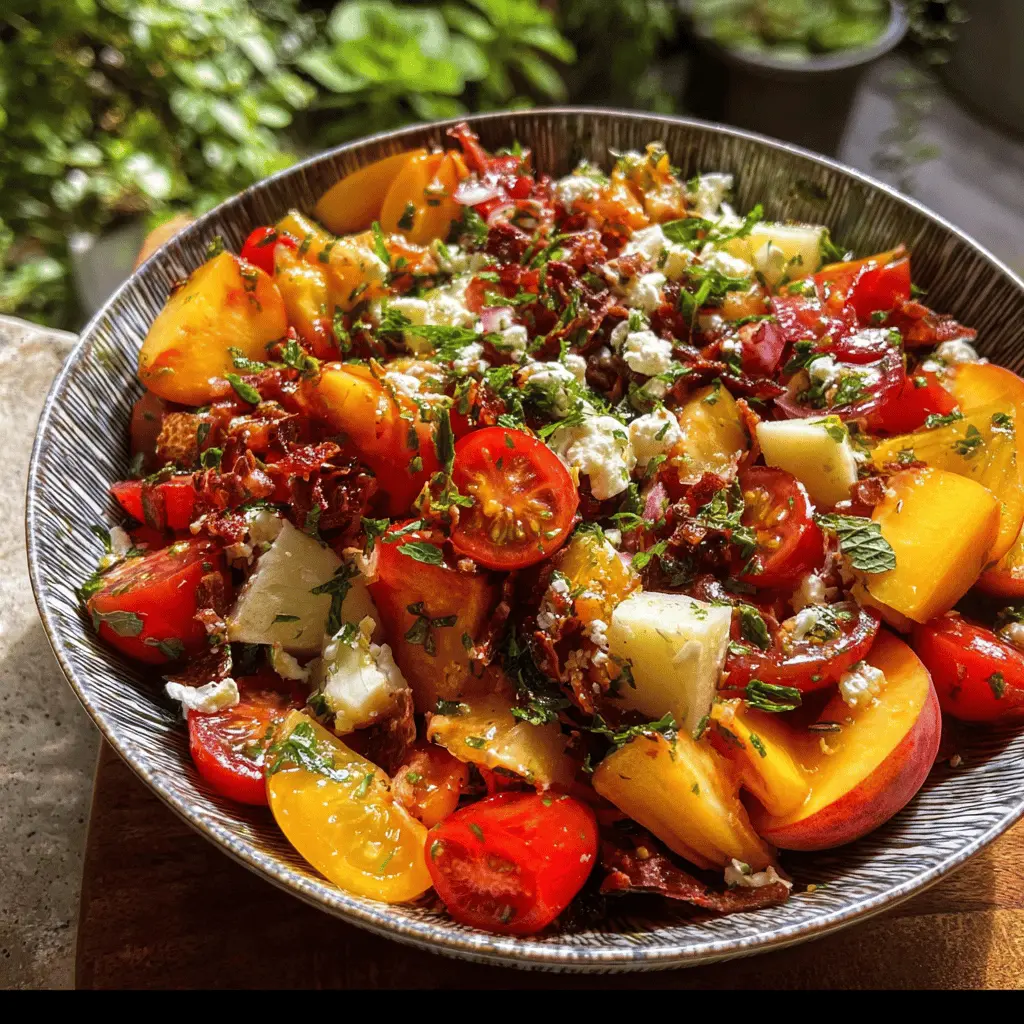 Easy Summer Chopped Tomato Peach Salad Recipe