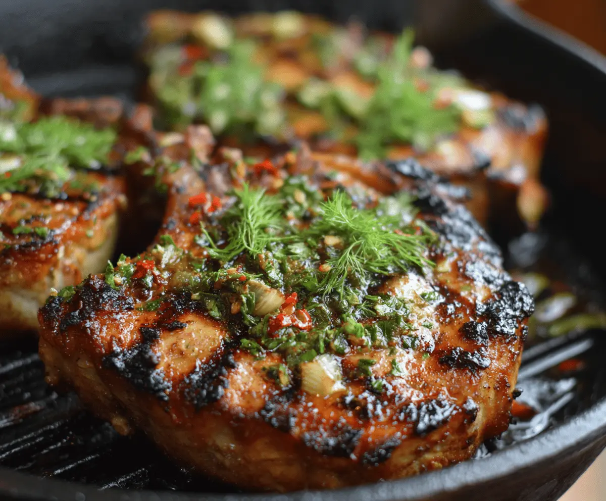 Grilled Pork Chops with Herbs