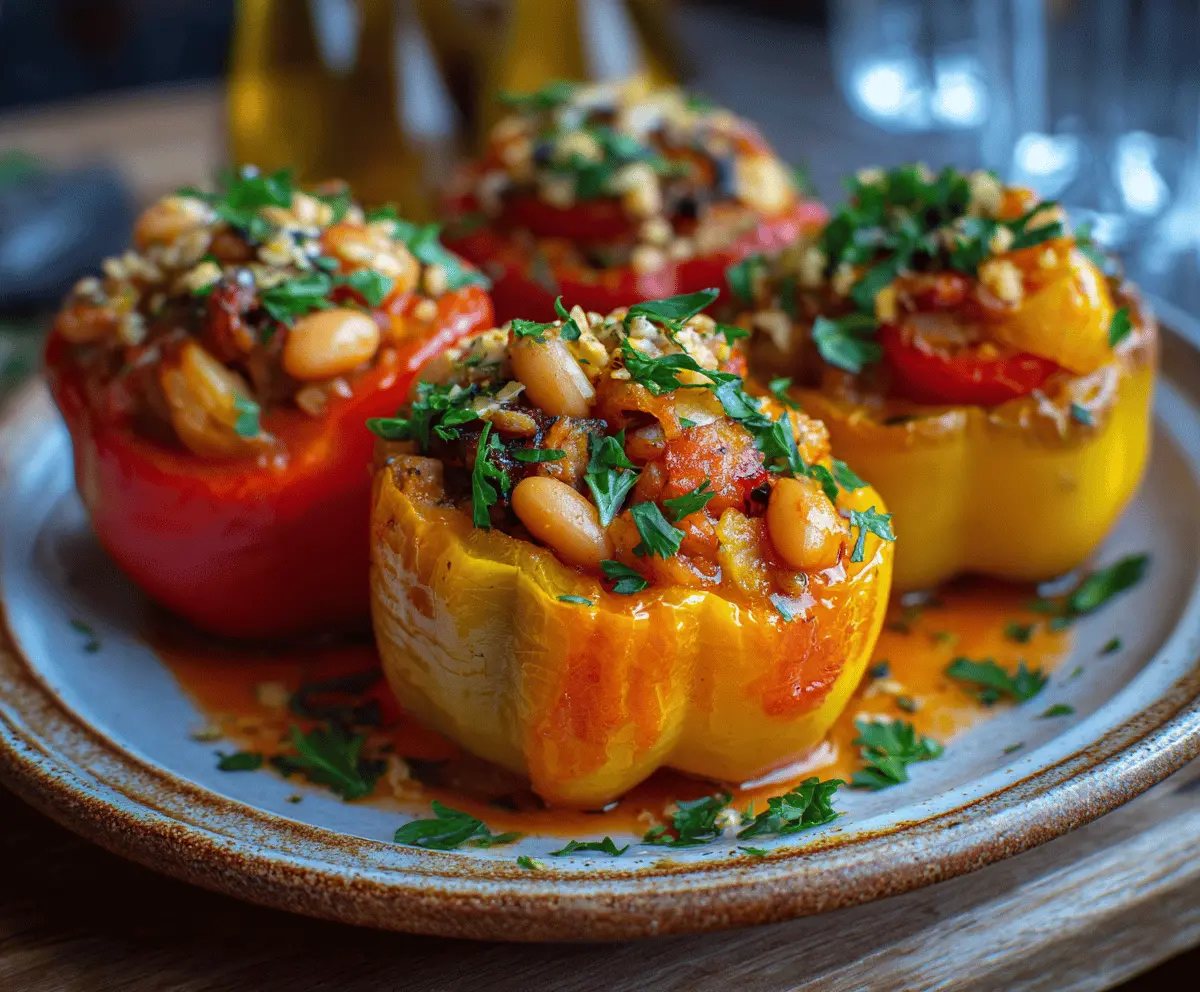 Stuffed Bell Peppers with Beans