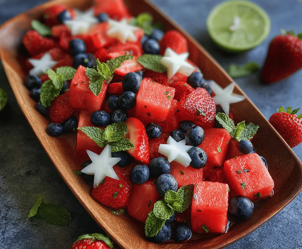 Refreshing Mojito Fruit Salad with Watermelon and Berries