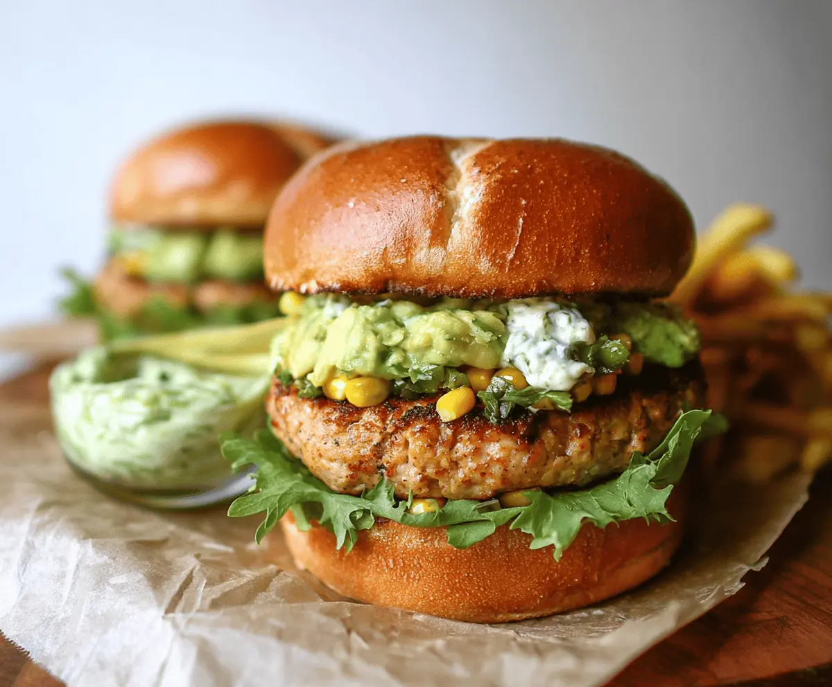 Honey Jalapeño Turkey Burgers With Creamy Avocado Sauce