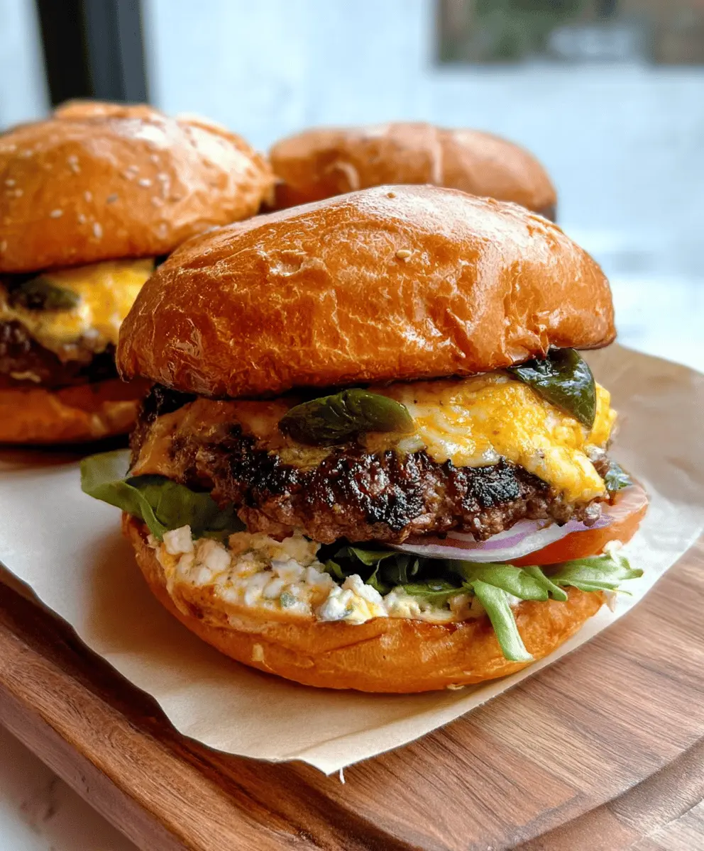 Cheesy Poblano Popper Burger Recipe