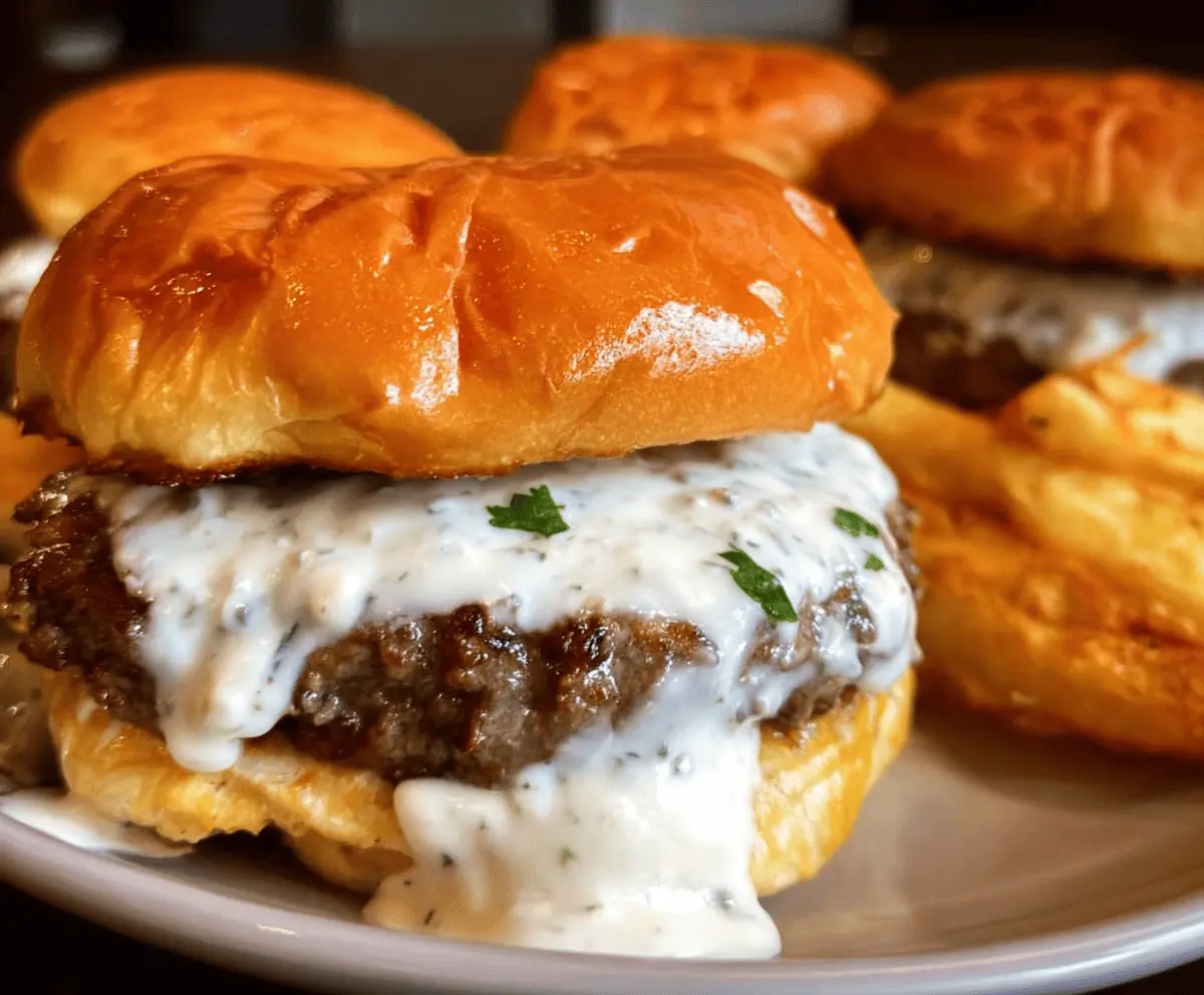 Garlic Burgers With Creamy Garlic Sauce