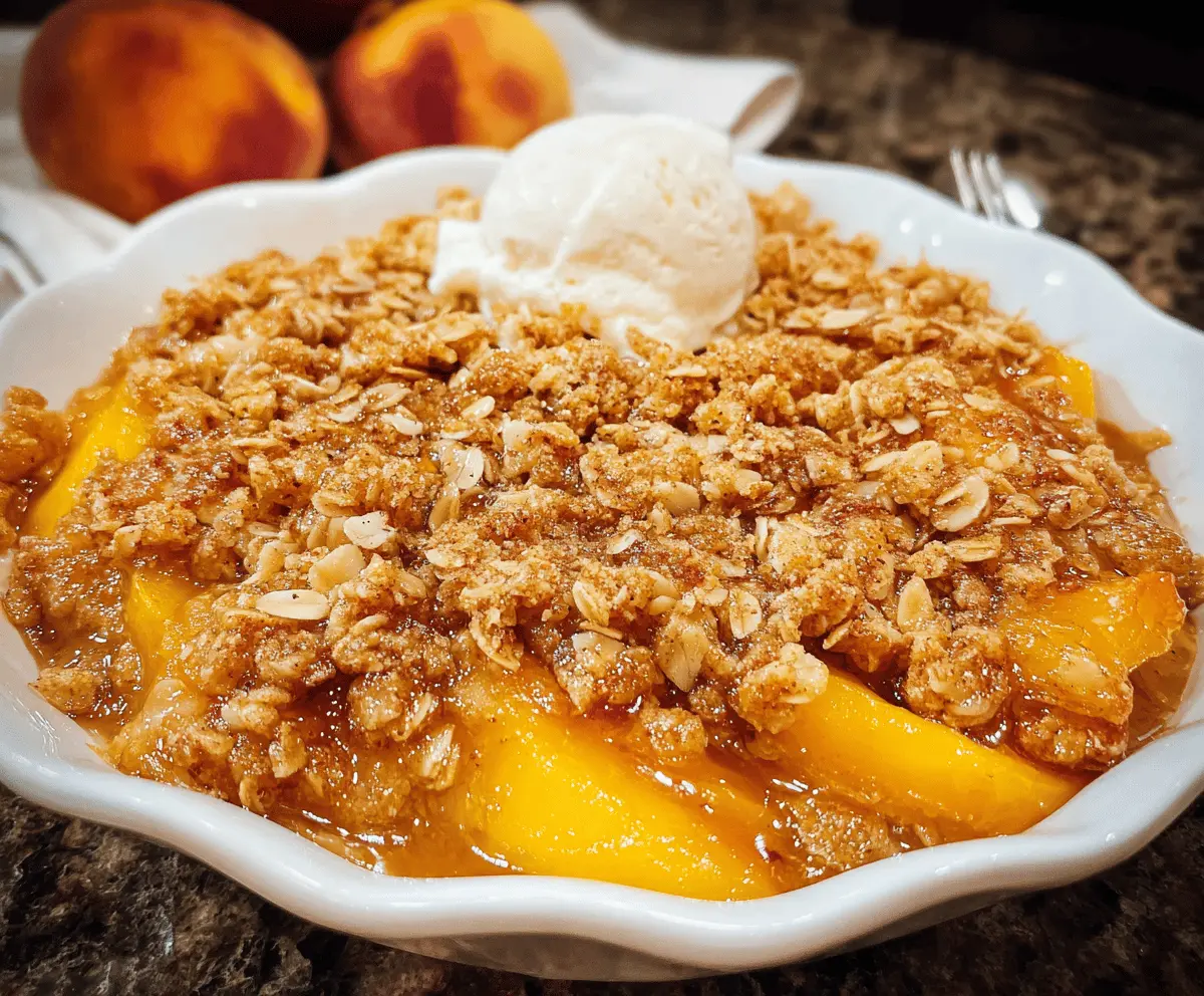 Easy Homemade Peach Crisp with Crunchy Topping