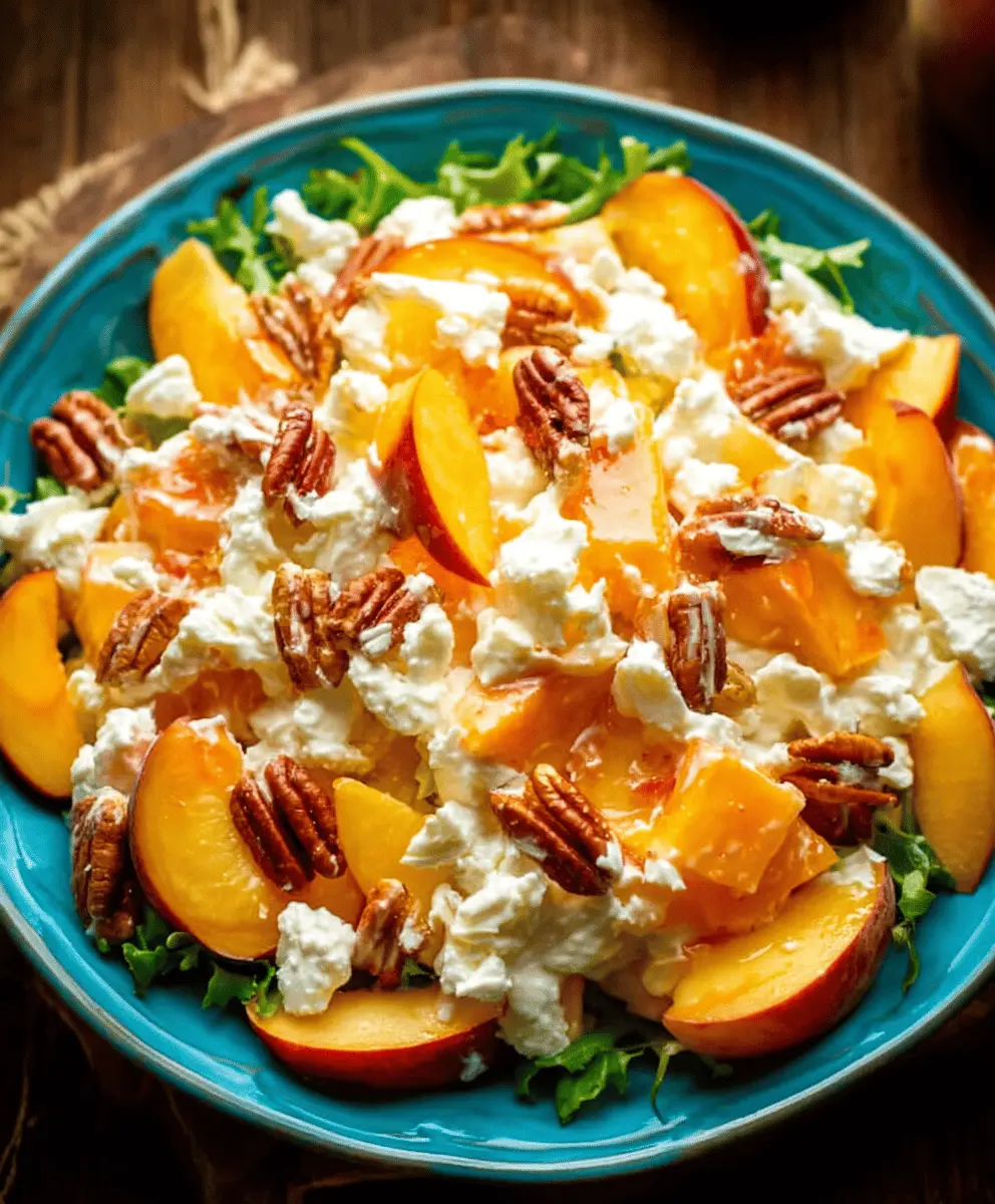Easy Millionaire Peach Salad Recipe with Creamy Dressing