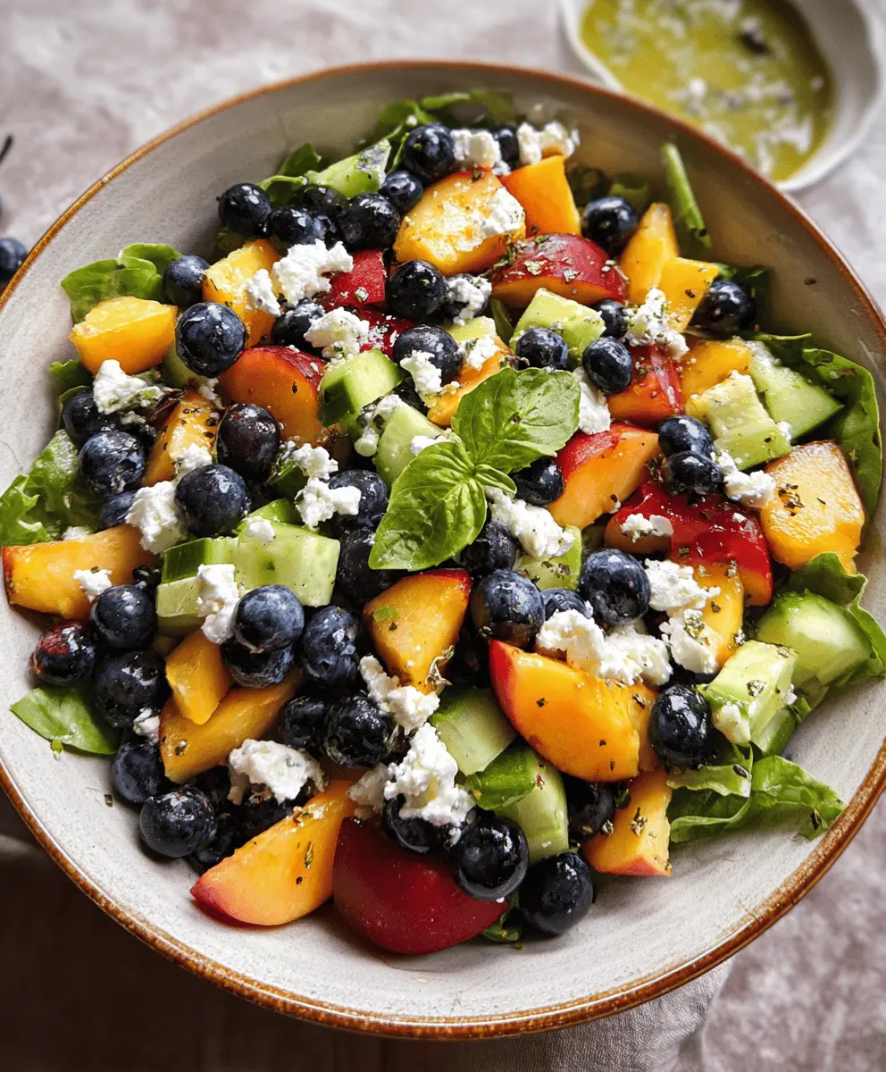 Fresh Blueberry Peach Feta Salad Recipe
