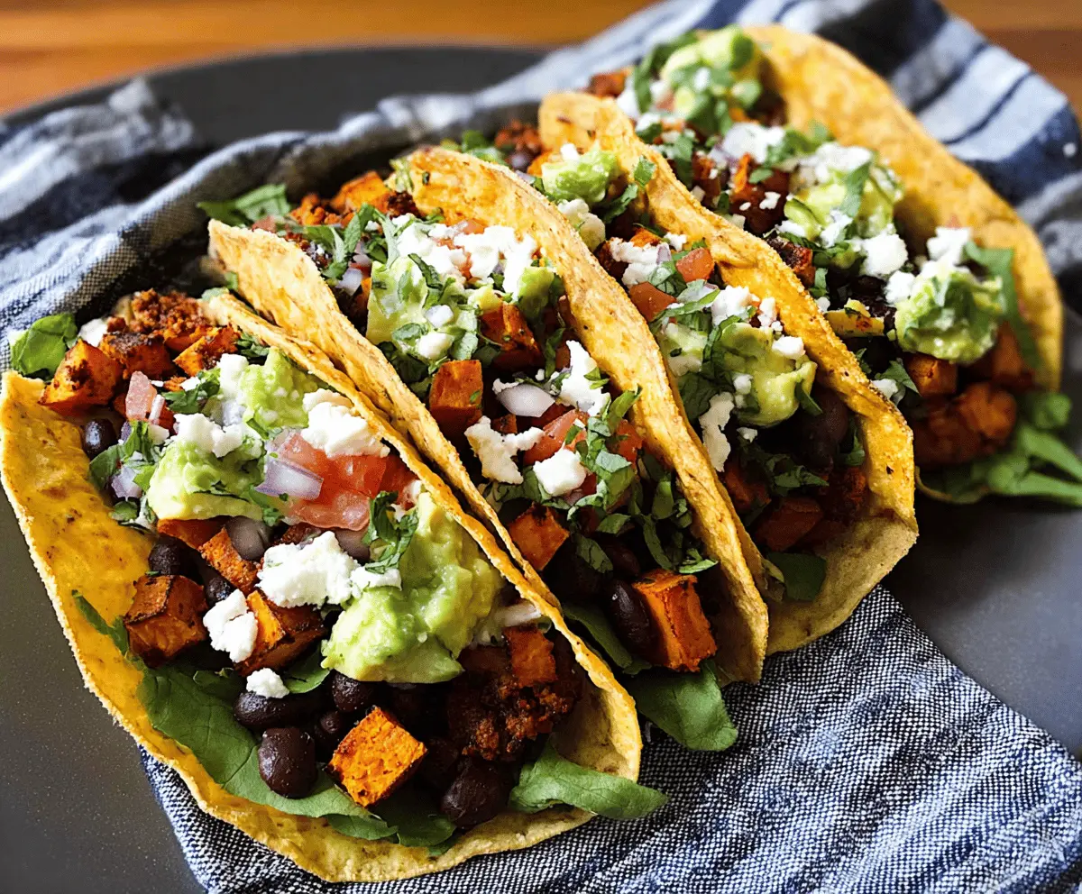 Easy Healthy Black Bean Sweet Potato Tacos