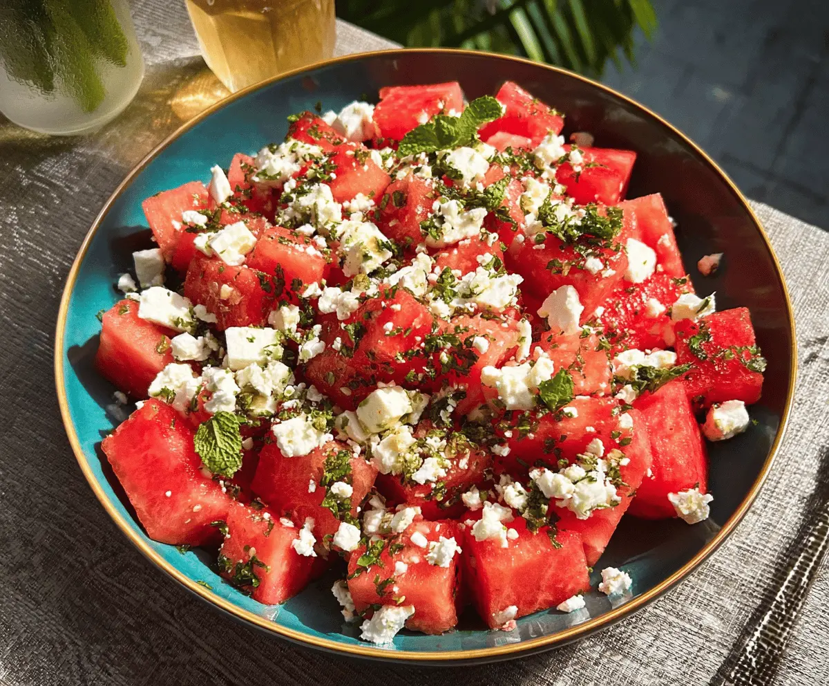 Refreshing Watermelon Feta Salad With Mint