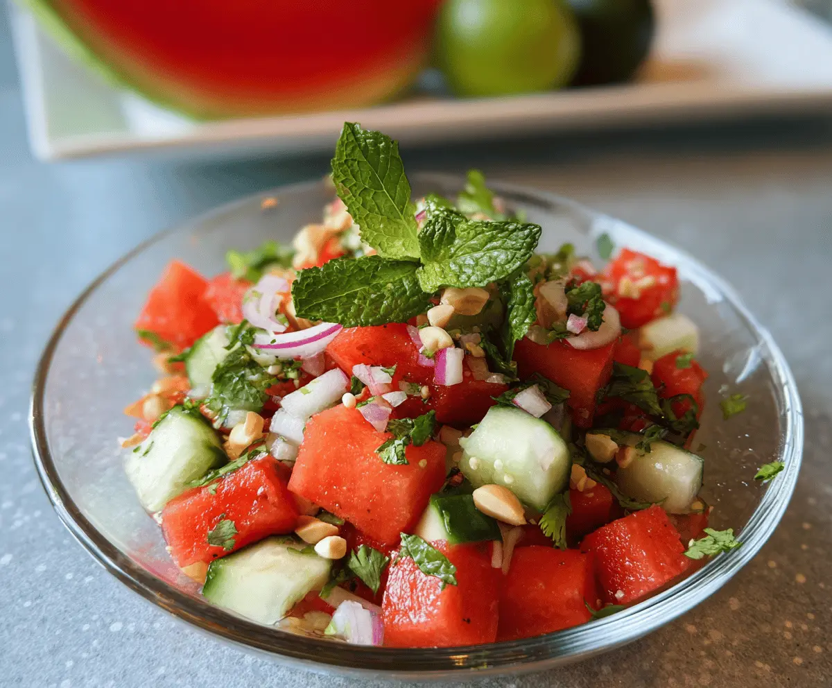 Refreshing Thai Watermelon Cucumber Salad Recipe